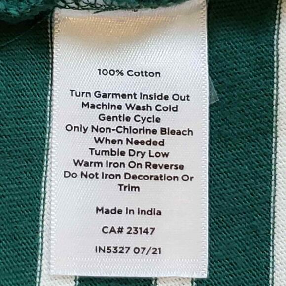 Talbots Shirt Women’s Plus Size 2X Striped Green Christmas Candy Cane New - Picture 8 of 10